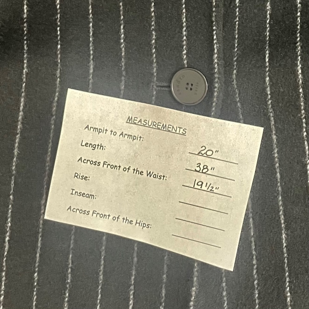 SANDRO Paris Felted Wool Long Coat Black Gray Pinstripe Stripe Size 1 / US 4 - Picture 14 of 15